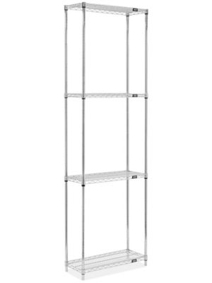 Chrome Wire Shelving Unit - 30 x 12 x 96" H-8024-96