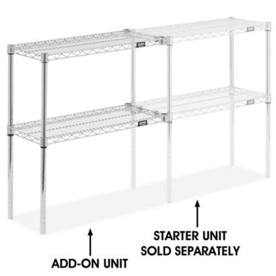  Chrome Wire Shelving Add-On Unit - 30 x 12"