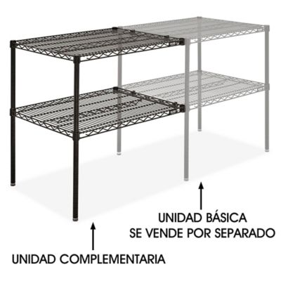 Unidad Complementaria para Estantería de Alambre de Dos Repisas - 30 x 24 x 34", Negro H-8025-34ABL