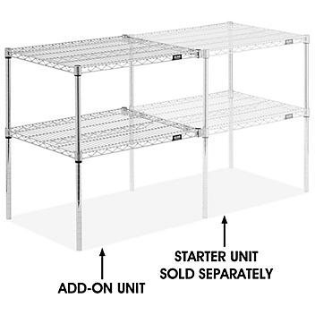 Add-On Unit for Two-Shelf Wire Shelving - 30 x 24 x 34"