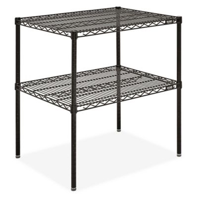 Two-Shelf Wire Shelving Unit - 30 x 24 x 34", Black H-8025-34BL