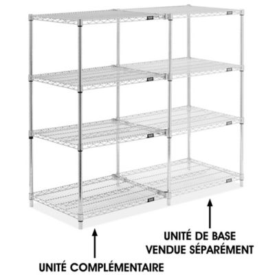 Chrome Wire Shelving Add-On Unit - 30 x 24 x 54" H-8025-54A