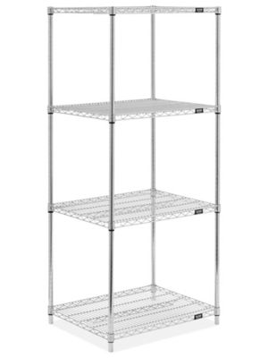 4 Tier Multi Purpose Wire Storage Rack in Chrome - Wire Shelf