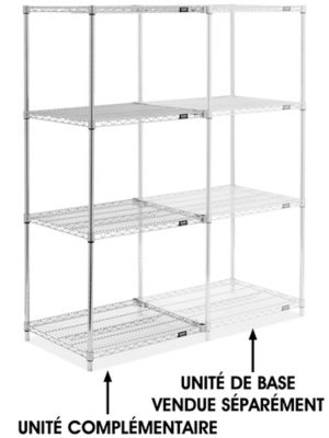 Chrome Wire Shelving Add-On Unit - 30 x 24 x 72" H-8025-72A