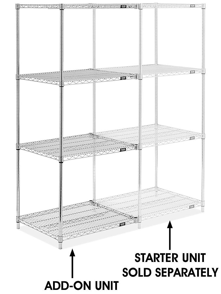 Chrome Wire Shelving Add On Unit 30 X, How To Put Together Uline Shelves Wall