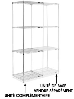 Chrome Wire Shelving Add-On Unit - 30 x 24 x 96" H-8025-96A