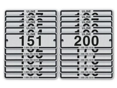 Industrial Locker Number Plates #151-200 H-8058 - Uline