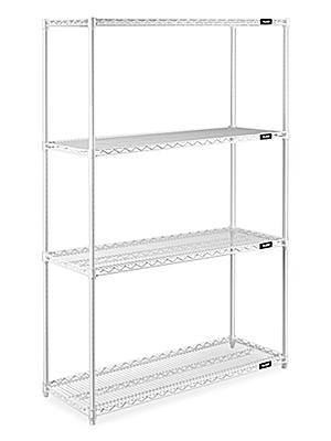 White Wire Shelving Unit 48 X 18 72, How To Build Uline Shelving
