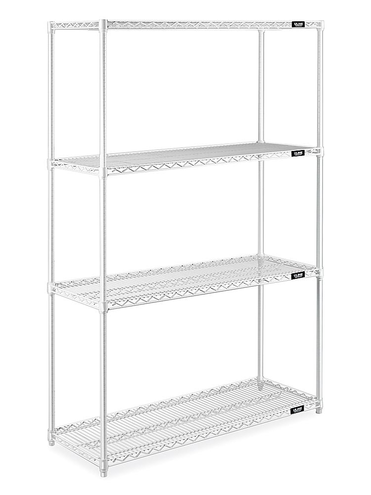 White Wire Shelving Unit 48 X 18 72, 8 Inch Deep Wire Shelving