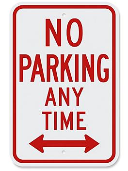 "No Parking Any Time" Sign - 12 x 18" H-8136