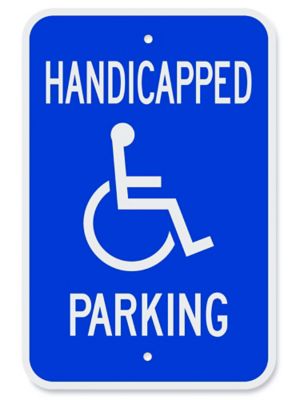 Enseigne – « Handicapped Parking », 12 x 18 po