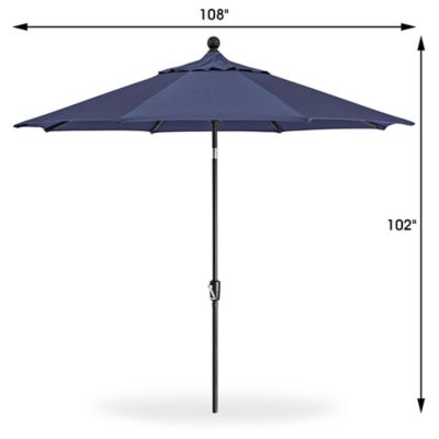 9-foot navy patio umbrella 9 Foot Auto-Tilt Market Jockey Red The tilt function allows you to easily adjust the canopy as the sun moves 6 x 9 ft. Navy