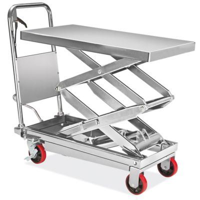 Stainless Steel Lift Table - Double Scissor, 36 x 20", 770 lb H-8174