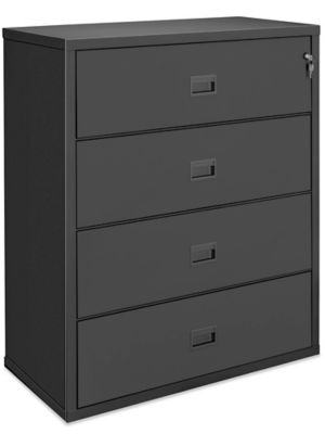 Fire-rated, Locked Lateral Metal File Cabinet