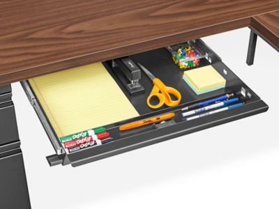 Double Pedestal Steel L-Desk - 66 x 72
