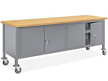 Mobile Cabinet Workbench - 96 x 30", Composite Wood Top H-8206-WOOD