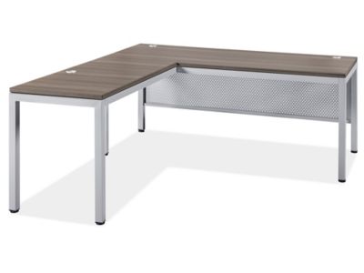 Downtown Office Workstation - 2-Person L-Desk, 120 x 72, Gray H-8248 -  Uline