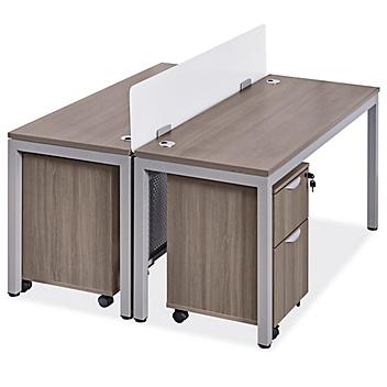 Downtown Office Workstation - 2-Person Back-to-Back, 60 x 48", Gray H-8247