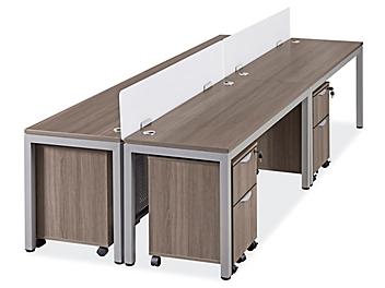 Downtown Office Workstation - 4-Person Back-to-Back, 120 x 48", Gray H-8249