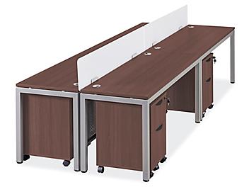 Downtown Office Workstation - 4-Person Back-to-Back, 120 x 48", Espresso H-8249ESP