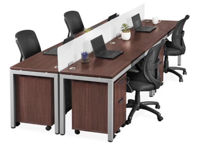 Downtown Office Workstation - 4-Person Back-to-Back, 120 x