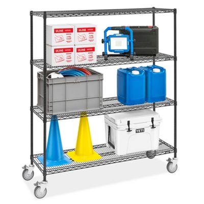 Black Mobile Shelving - 60 x 18 x 69" H-8275BL