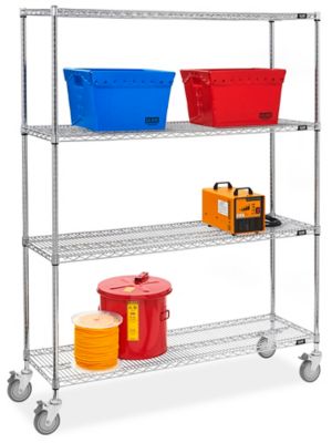 Black Heavy-Duty Wire Cart - 36 x 18 x 41 - ULINE - H-6785