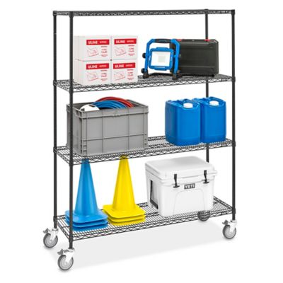 Black Mobile Shelving - 60 x 18 x 78" H-8276BL