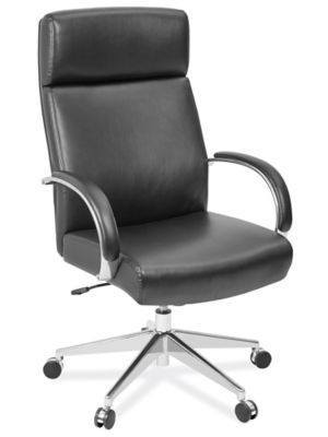 Leather Executive Conference Chair - Black H-8278 - ULINE