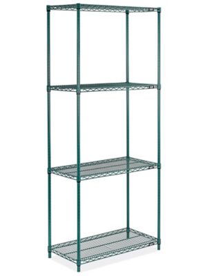 Epoxy Wire Shelving Unit - 36 x 18 x 86", Green H-8284G