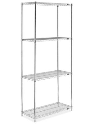 Epoxy Wire Shelving Unit - 36 x 18 x 86", Zinc H-8284Z