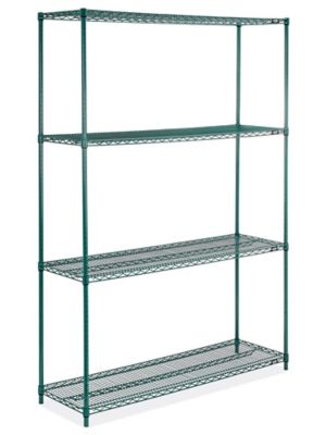 Epoxy Wire Shelving Unit - 60 x 18 x 86", Green H-8286G