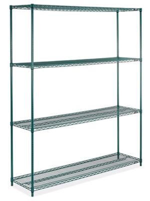 Epoxy Wire Shelving Unit - 72 x 18 x 86", Green H-8287G