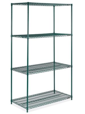 Epoxy Wire Shelving Unit - 48 x 24 x 86", Green H-8289G