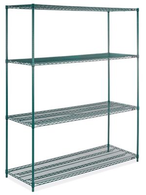 Epoxy Wire Shelving Unit - 72 x 24 x 86", Green H-8291G