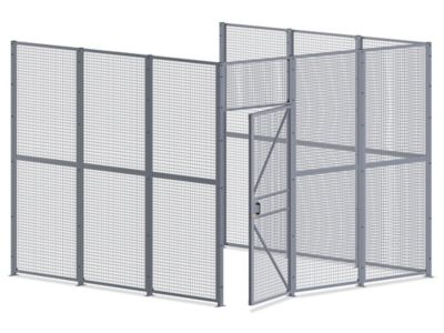 Wire Security Room with Hinged Door - 12 x 12 x 10', 3-Sided H-8295-3 ...