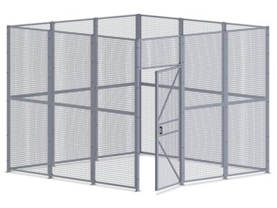 Wire Security Room with Hinged Door - 12 x 12 x 10', 4-Sided H-8295-4