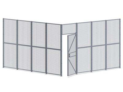 Wire Security Room with Hinged Door - 16 x 16 x 10', 2-Sided H-8296-2
