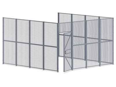 Wire Security Room with Hinged Door - 16 x 16 x 10', 3-Sided H-8296-3 ...