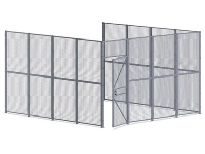 Wire Security Room with Hinged Door - 16 x 16 x 10', 3-Sided H-8296-3