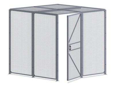 Wire Security Room with Hinged Door and Roof - 8 x 8 x 8', 2-Sided