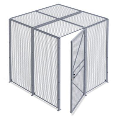 Wire Security Room with Hinged Door and Roof - 8 x 8 x 8', 2-Sided