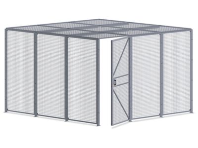 Wire Security Room with Hinged Door and Roof - 12 x 12 x 8'