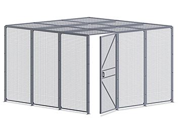 Wire Security Room with Roof - 12 x 12 x 8', 2-Sided H-8298-2