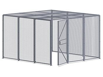 Wire Security Room with Roof - 12 x 12 x 8', 3-Sided H-8298-3