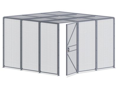  Wire Security Room with Hinged Door and Roof - 12 x 12 x 8'