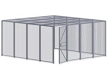 Wire Security Room with Roof - 16 x 16 x 8', 3-Sided H-8299-3