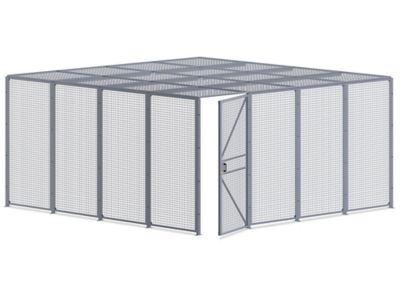  Wire Security Room with Hinged Door and Roof - 16 x 16 x 8'
