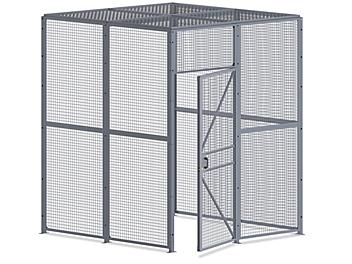 Wire Security Room with Roof - 8 x 8 x 10', 3-Sided H-8300-3