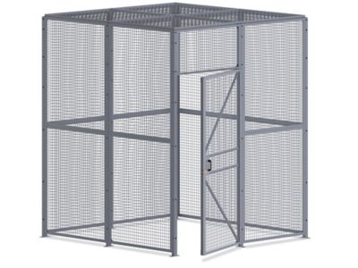 Qwik-Fence® Wire Mesh Pre-Designed, 4 Sided Room Kit, W/O Roof 16'W X 12'D  X 8'H, W/Slide Door